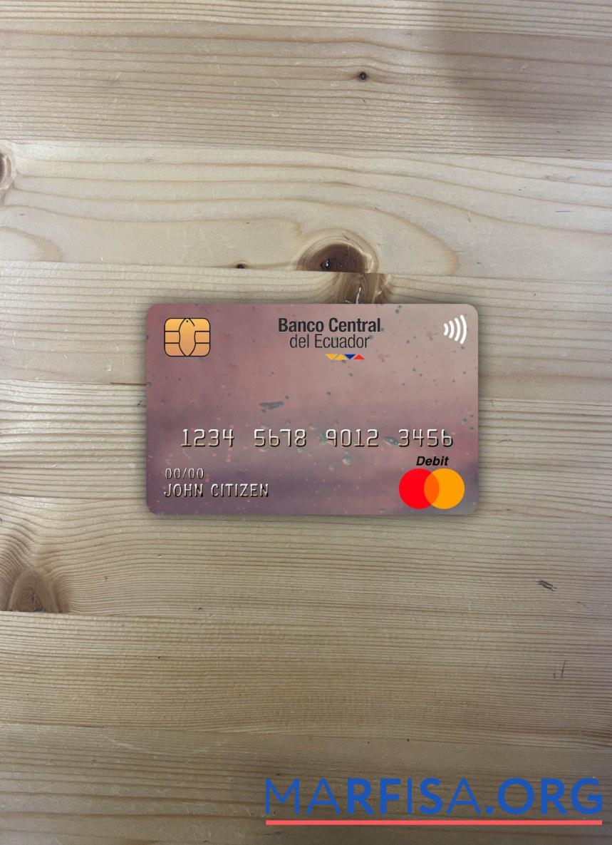 Downloadable Ecuador Central bank master card photolook front template